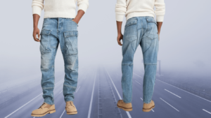 Men's denim cargo jeans