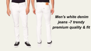 Men's white denim jeans