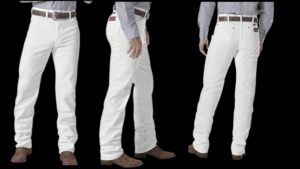 Men's white denim jeans