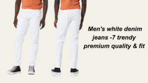 Men's white denim jeans