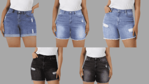 a collage of different types of plus size shorts