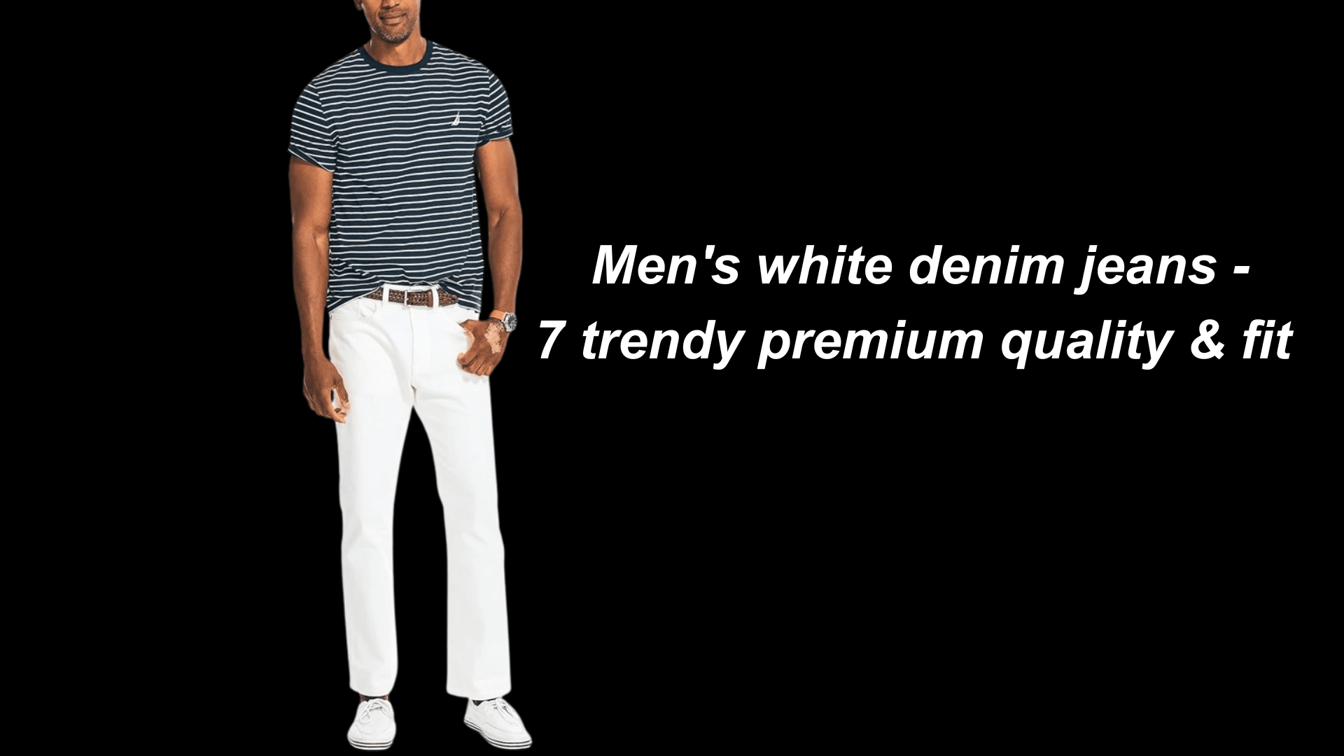 Men's white denim jeans