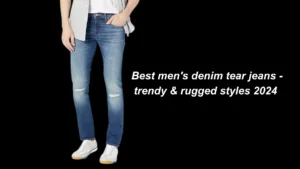 Men's denim tear jeans