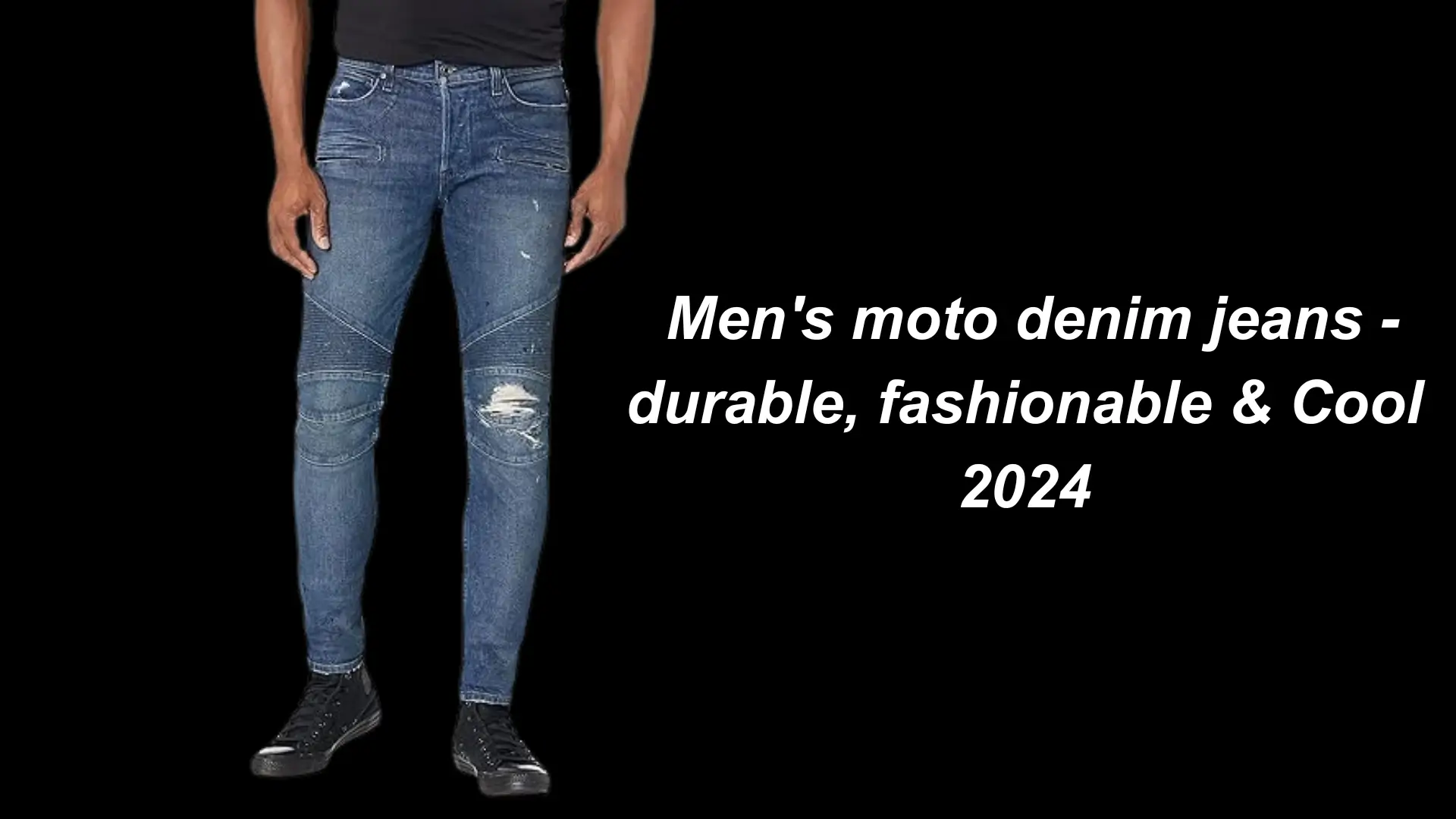 Men's moto denim jeans