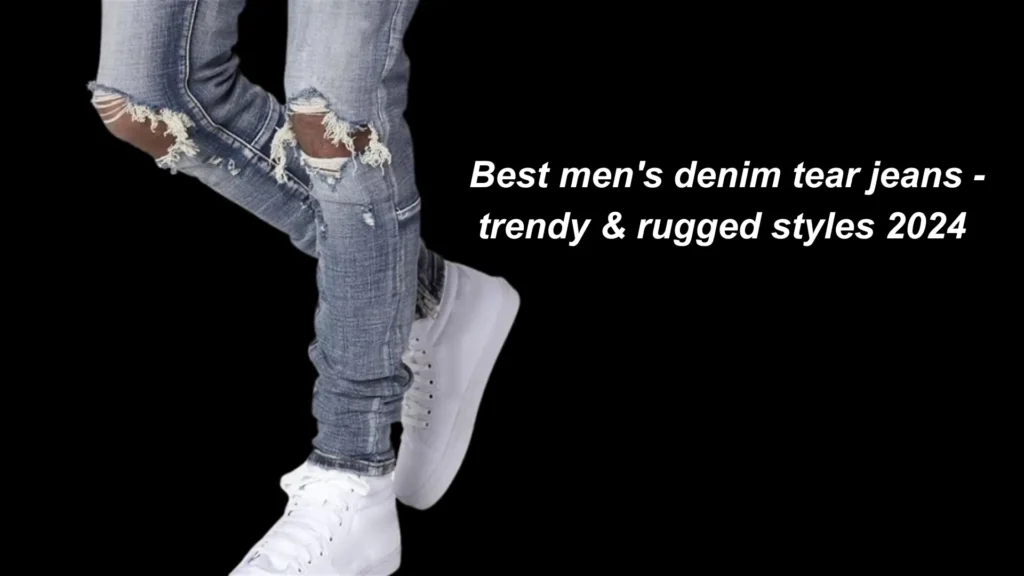 Men's denim tear jeans