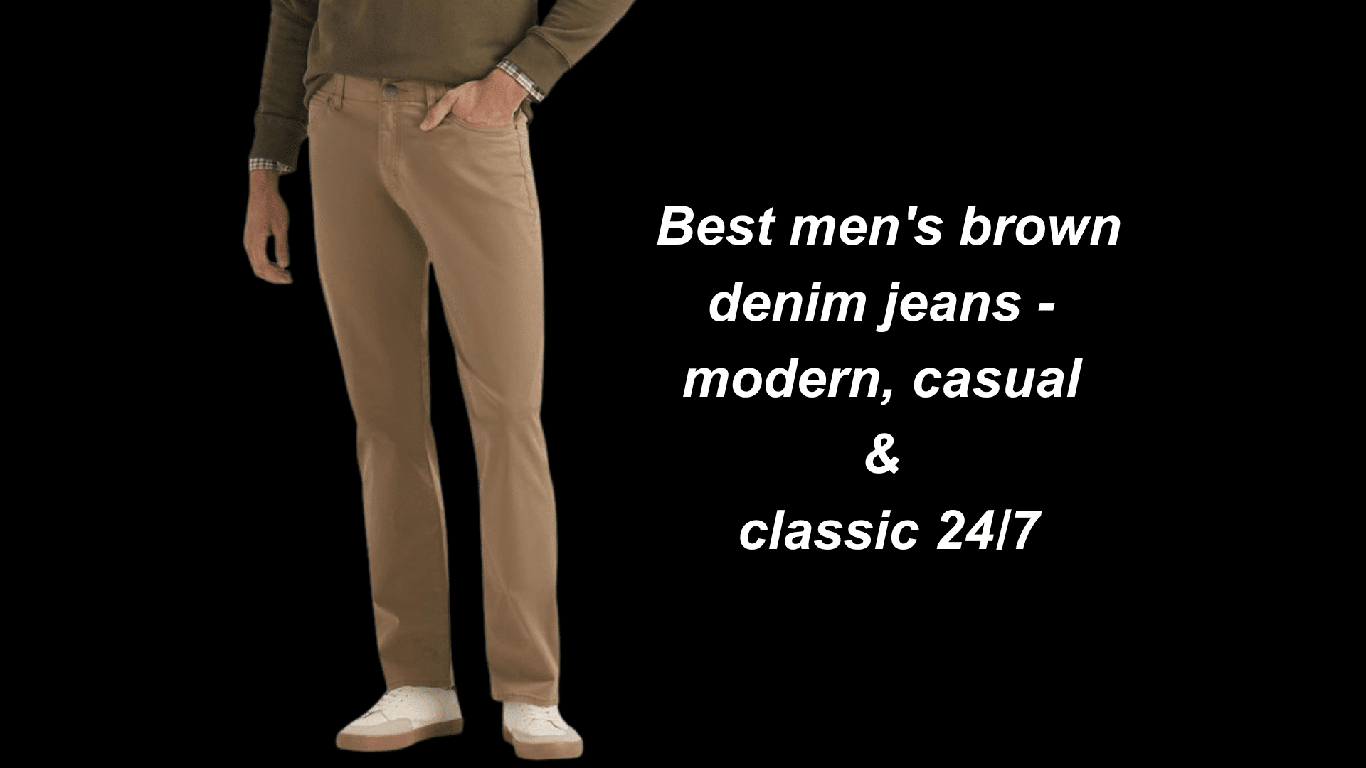 Men's brown denim jeans