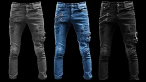 men's moto denim jeans