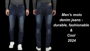 Men's moto denim jeans