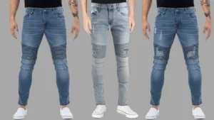 men's moto denim jeans